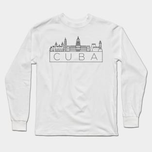Cuba Minimal Skyline Long Sleeve T-Shirt